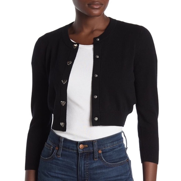 Moschino Sweaters - Moschino wool blend heart snap cardigan